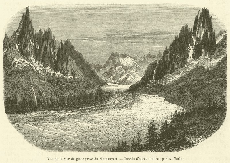 View of the Sea of Ice Taken from Montanvert by French School