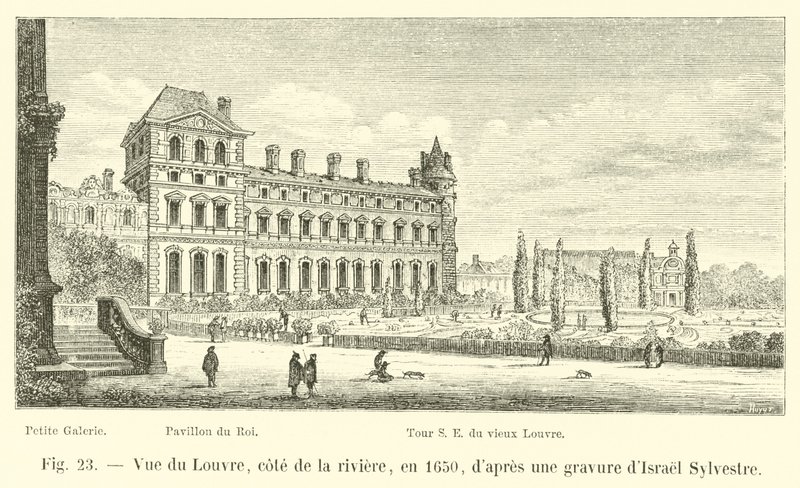 View of the Louvre, riverside, in 1650, after an engraving by Israel Sylvestre by French School