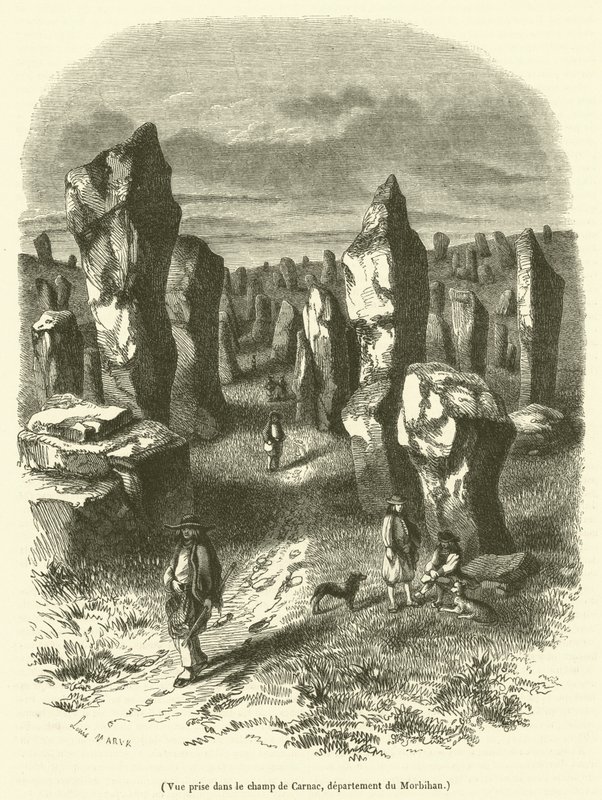View Taken in the Field of Carnac, Department of Morbihan (engraving) by French School