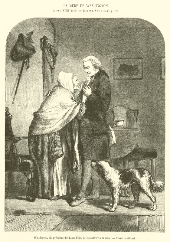 Washington, Elected President of the United States, Bids Farewell to His Mother by French School