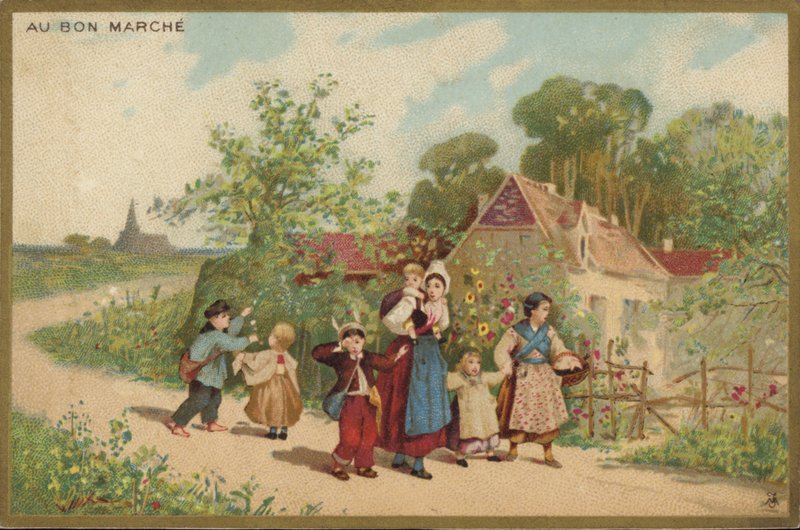 Women and Children Walking by French School