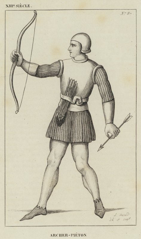 13th Century, Archer-Pedestrian (engraving) by French School