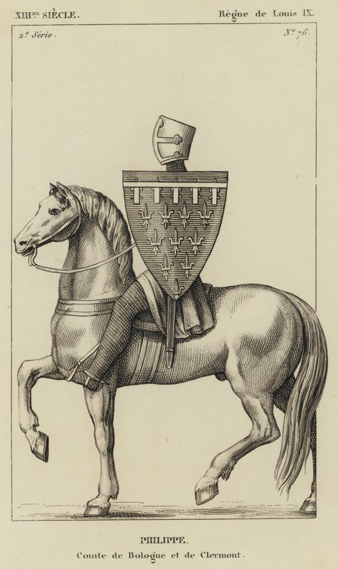 13th Century, Reign of Louis IX, Philip, Count of Boulogne and Clermont (engraving) by French School