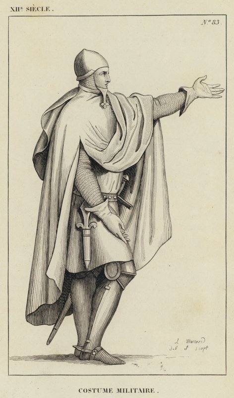 12th Century, Military Costume (engraving) by French School