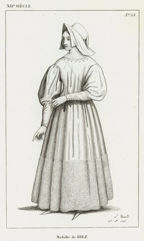 12th Century, Mabille de Riez (engraving) by French School