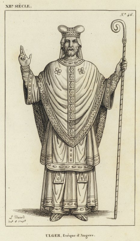 12th Century, Ulger, Bishop of Angers (engraving) by French School