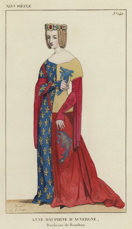 14th Century, Anne Dauphine of Auvergne, Duchess of Bourbon by French School