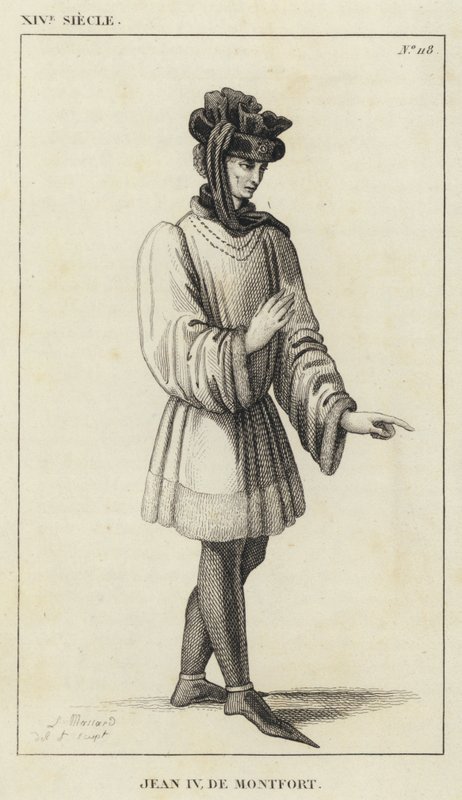14th Century, John IV of Montfort (engraving) by French School