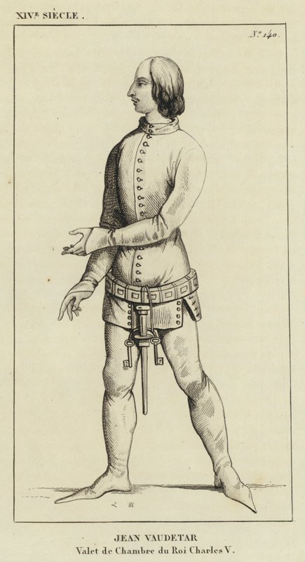 14th Century, Jean Vaudetar, Valet de Chambre of King Charles V (engraving) by French School