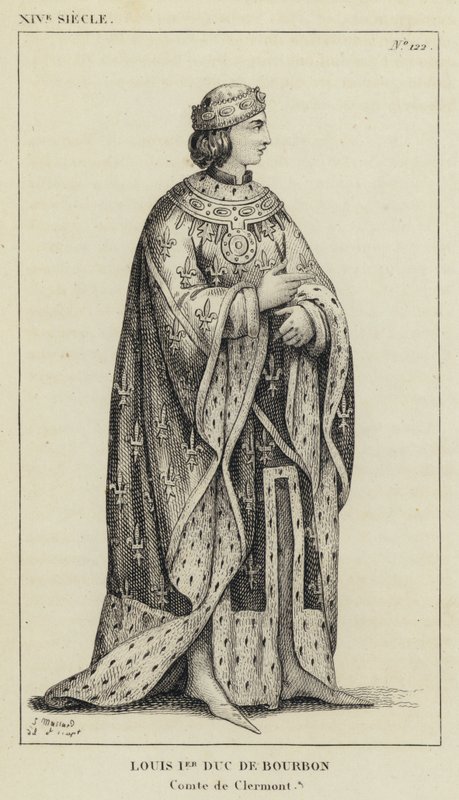 14th Century, Louis I Duke of Bourbon, Count of Clermont (engraving) by French School