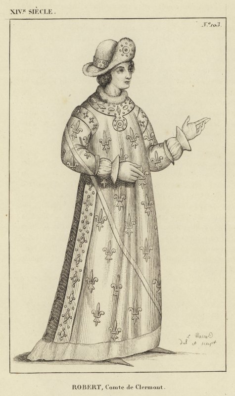 14th Century, Robert, Count of Clermont (engraving) by French School