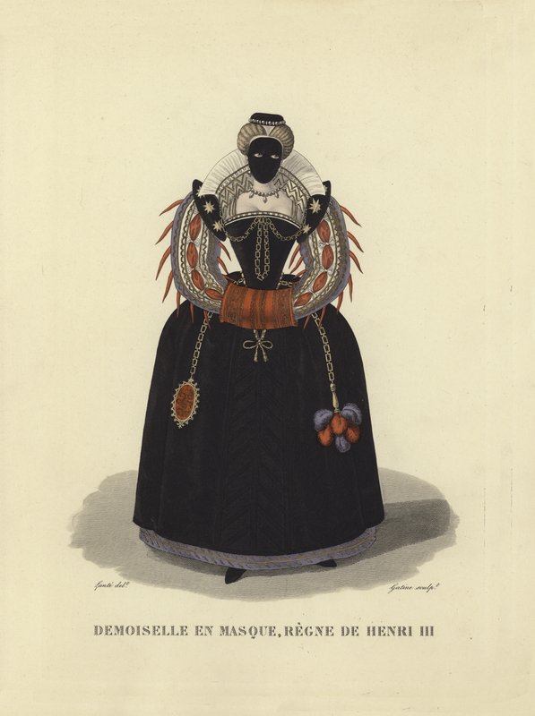 Young lady in a mask, reign of Henry III of France by French School