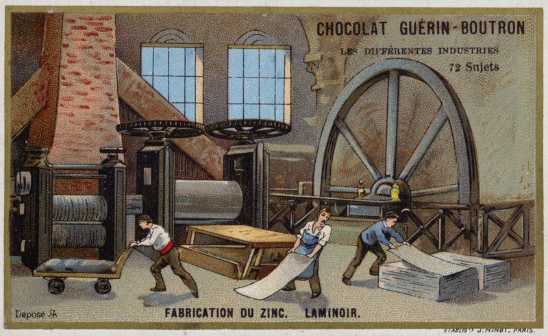 Zinc manufacturing. Roller by French School