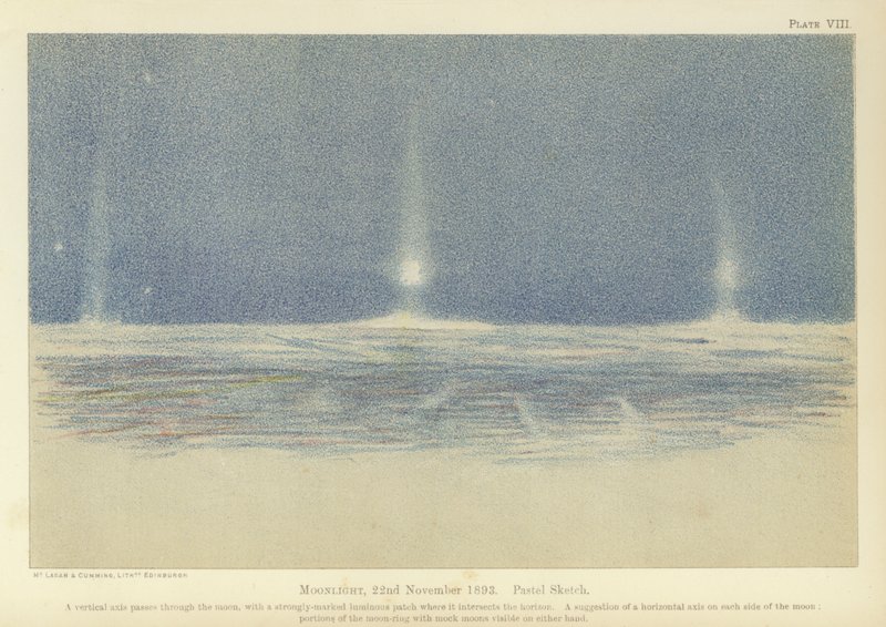 Moonlight, 22 November 1893, pastel sketch by Fridtjof Nansen