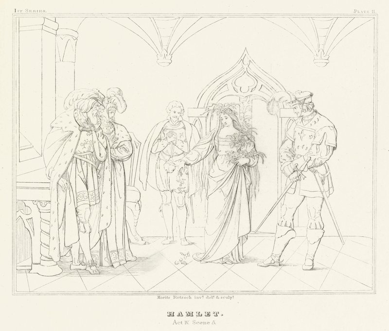 Hamlet, Act IV, Scene 5 by Friedrich August Moritz Retzsch