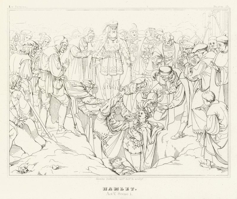 Hamlet, Act V, Scene 1 by Friedrich August Moritz Retzsch