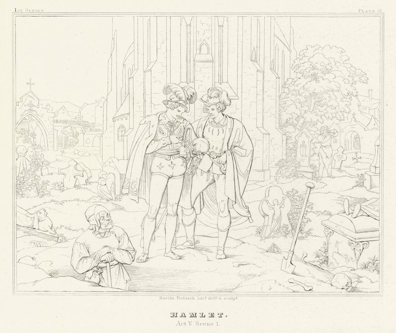 Hamlet, Act V, Scene 1 by Friedrich August Moritz Retzsch