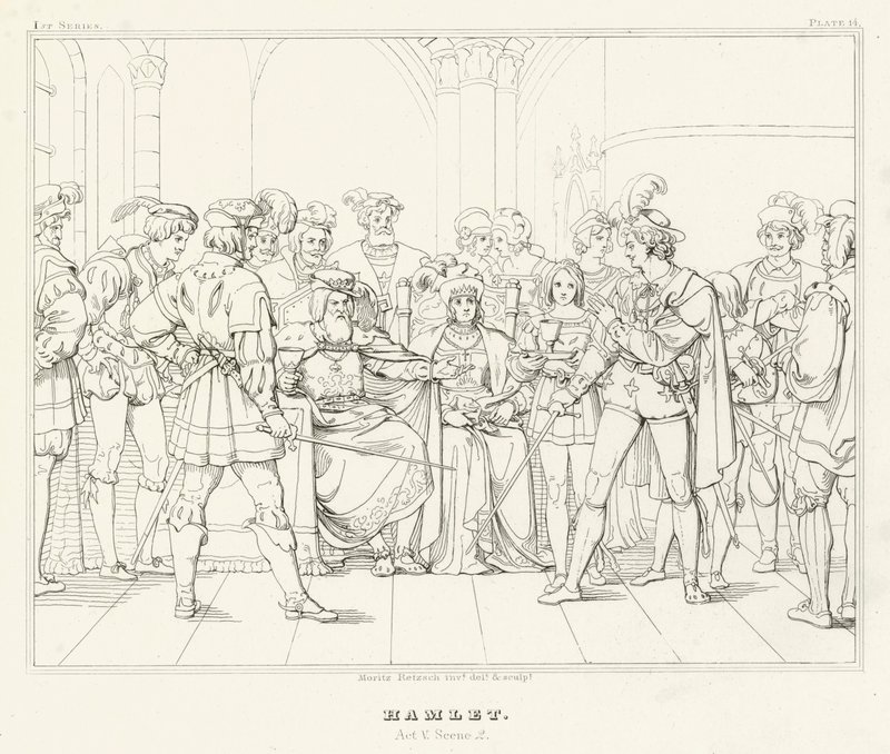 Hamlet, Act V, Scene 2 (engraving) by Friedrich August Moritz Retzsch