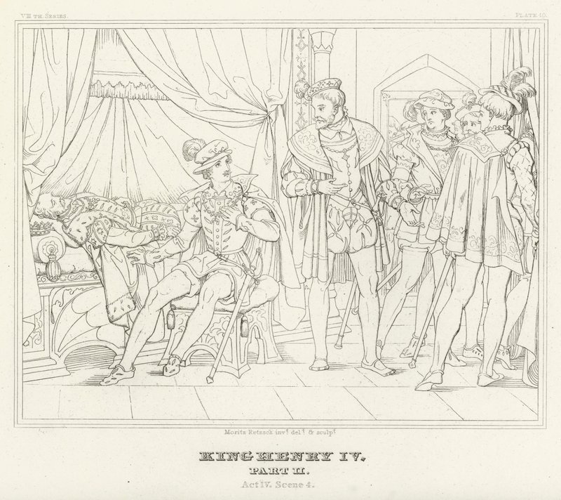 King Henry IV, Part II, Act IV, Scene 4 by Friedrich August Moritz Retzsch