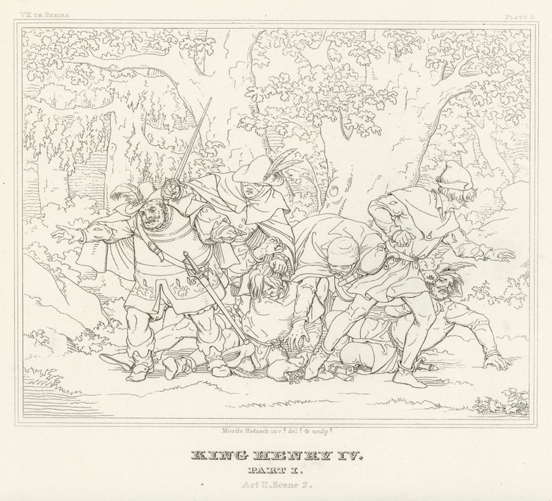 King Henry IV, Part I, Act II, Scene 2 by Friedrich August Moritz Retzsch