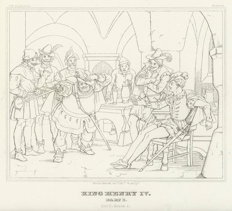 King Henry IV, Part I, Act II, Scene 4 by Friedrich August Moritz Retzsch