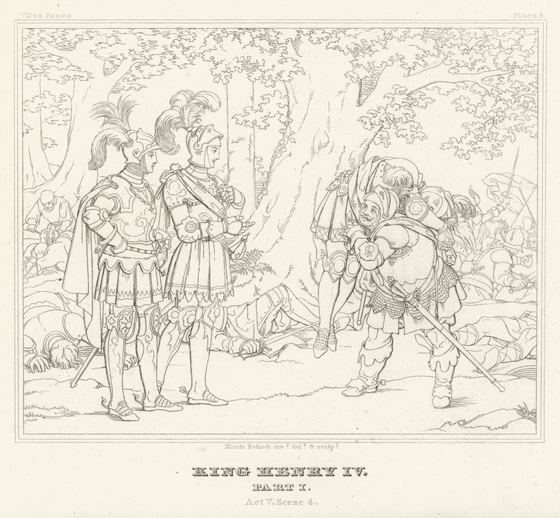 King Henry IV, Part I, Act V, Scene 4 by Friedrich August Moritz Retzsch