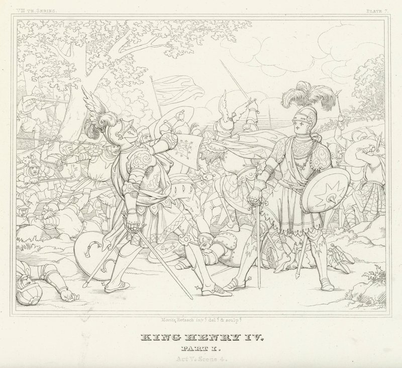 King Henry IV, Part I, Act V, Scene 4 by Friedrich August Moritz Retzsch