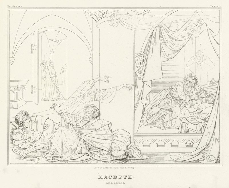 Macbeth, Act II, Scene 1 by Friedrich August Moritz Retzsch