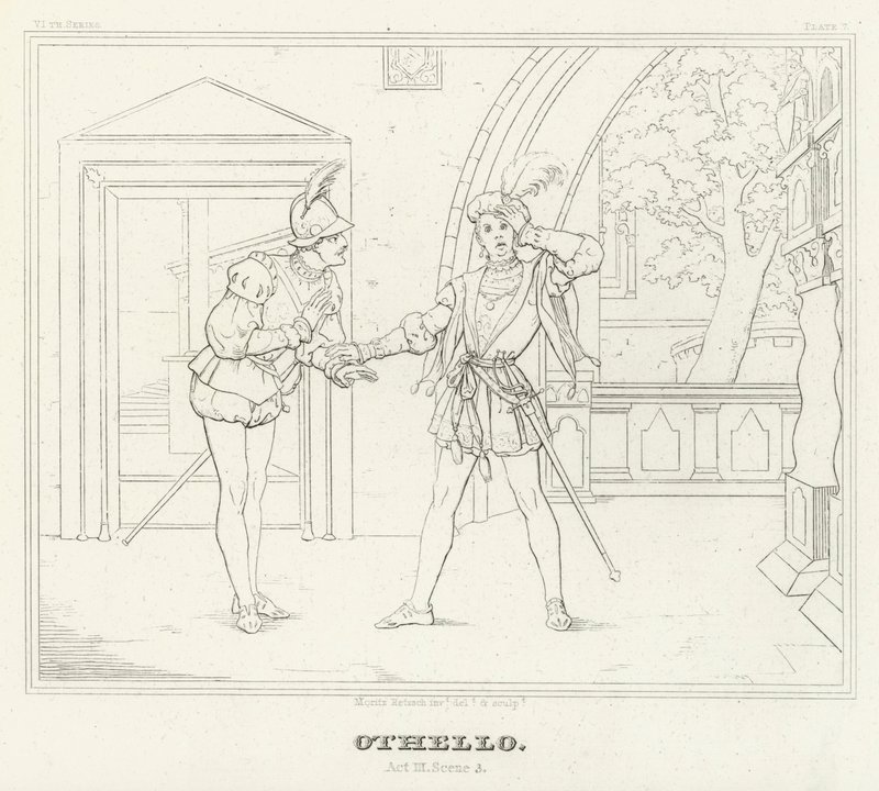 Othello, Act III, Scene 3 by Friedrich August Moritz Retzsch