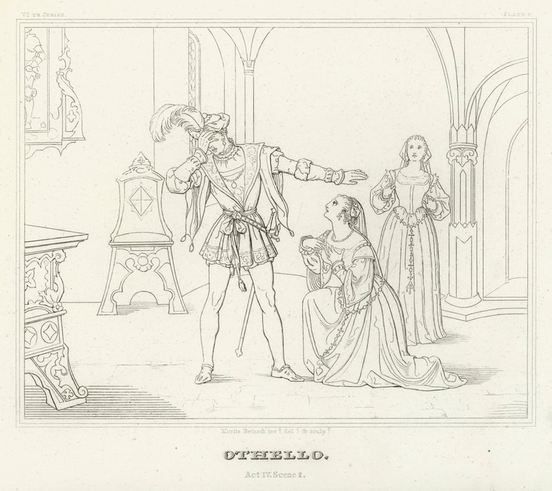 Othello, Act IV, Scene 2 by Friedrich August Moritz Retzsch