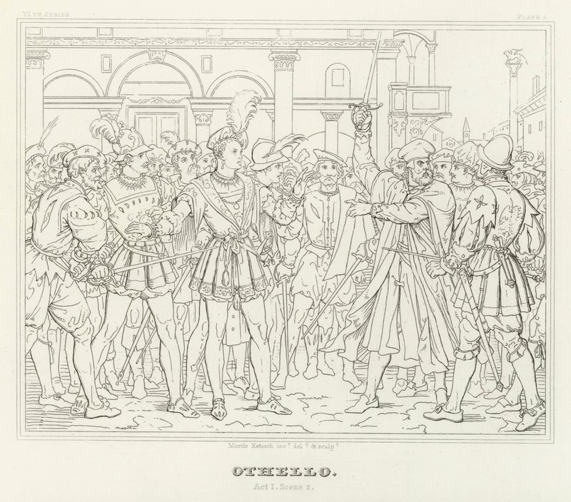 Othello, Act I, Scene 2 by Friedrich August Moritz Retzsch