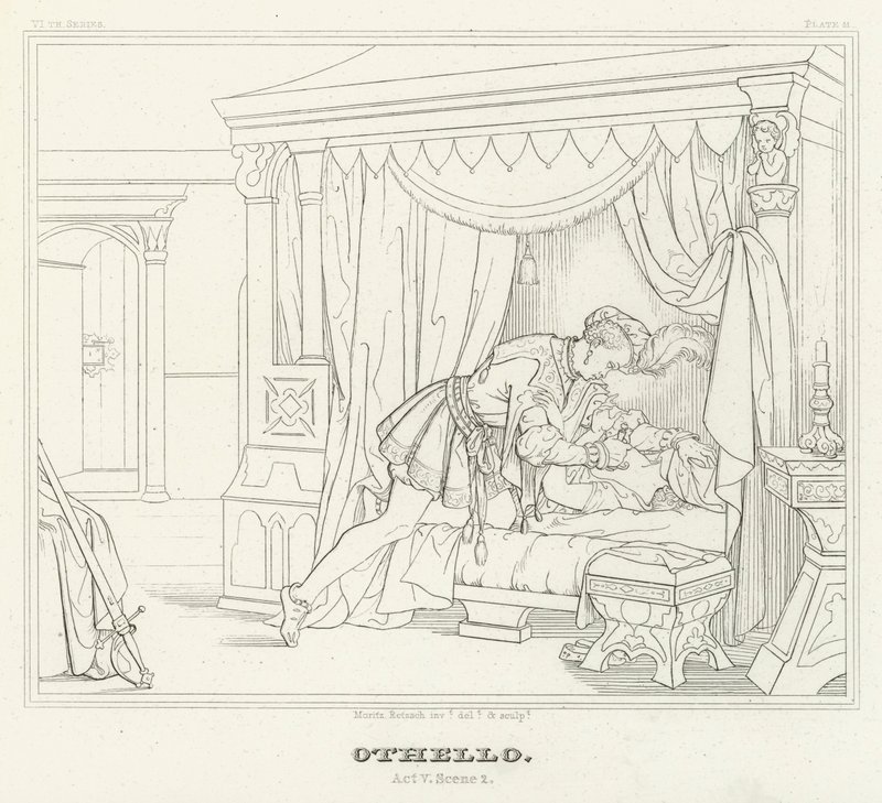 Othello, Act V, Scene 2 by Friedrich August Moritz Retzsch