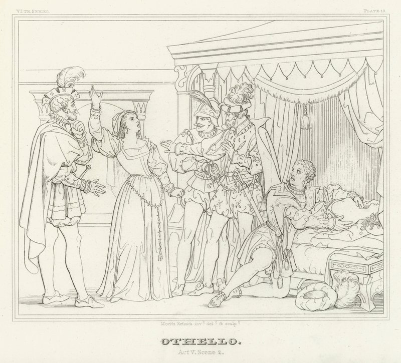 Othello, Act V, Scene 2 by Friedrich August Moritz Retzsch