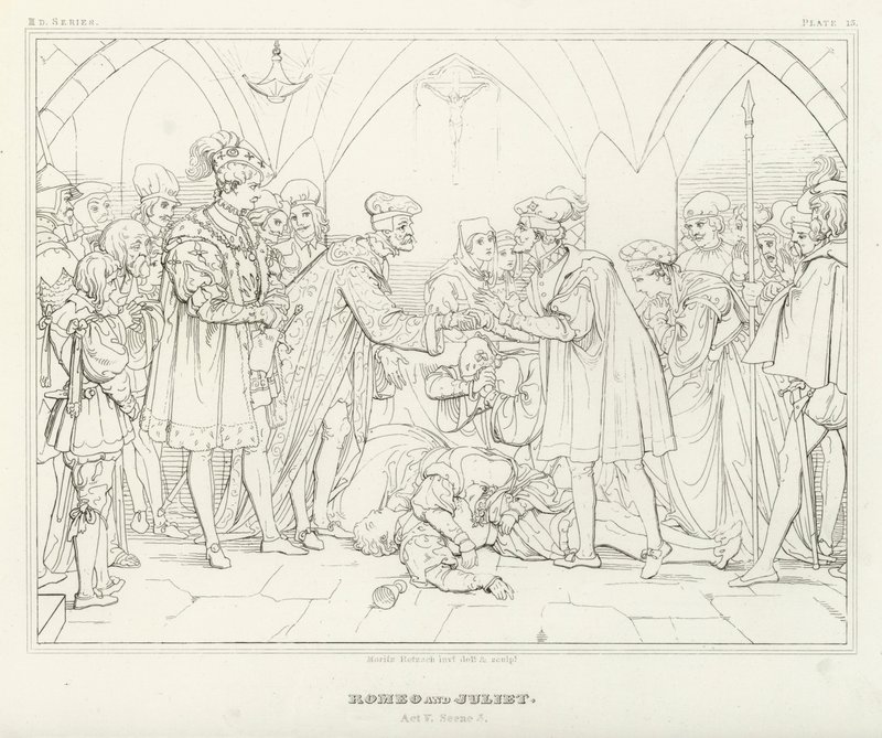 Romeo and Juliet, Act V, Scene 3 by Friedrich August Moritz Retzsch