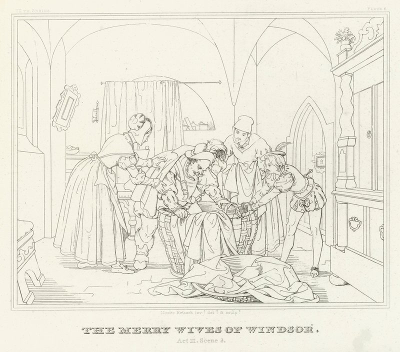 The Merry Wives of Windsor, Act III, Scene 3 by Friedrich August Moritz Retzsch