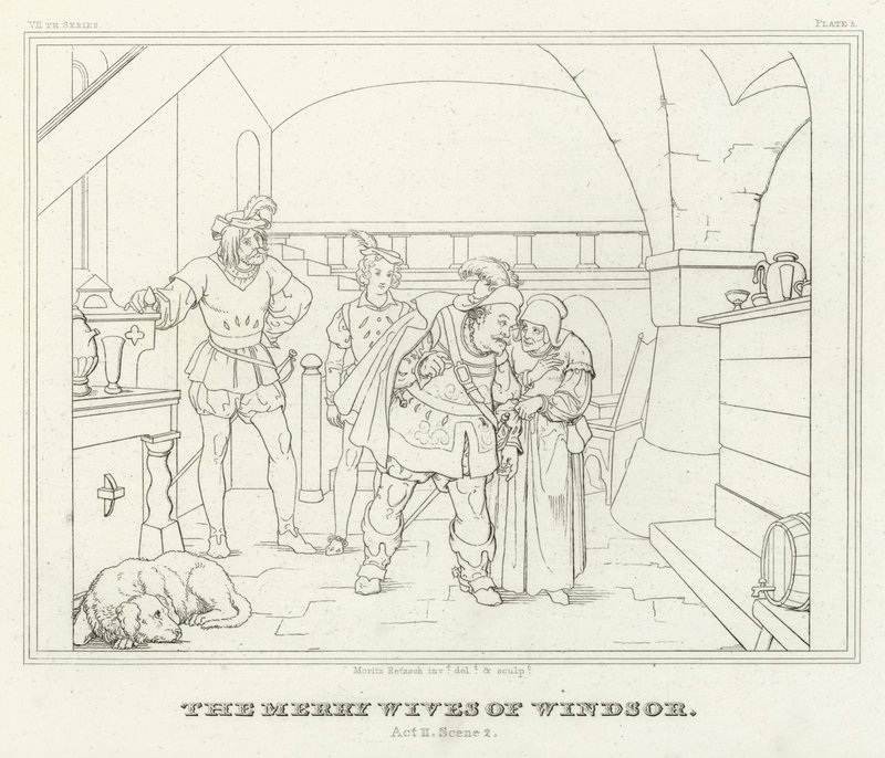 The Merry Wives of Windsor, Act II, Scene 2 by Friedrich August Moritz Retzsch
