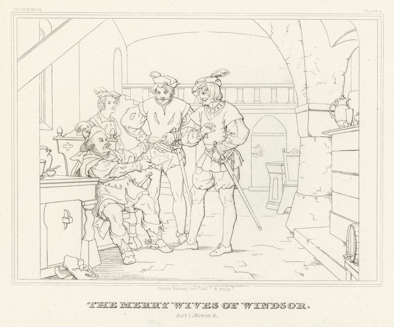 The Merry Wives of Windsor, Act I, Scene 3 by Friedrich August Moritz Retzsch