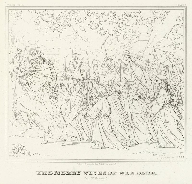 The Merry Wives of Windsor, Act V, Scene 3 by Friedrich August Moritz Retzsch