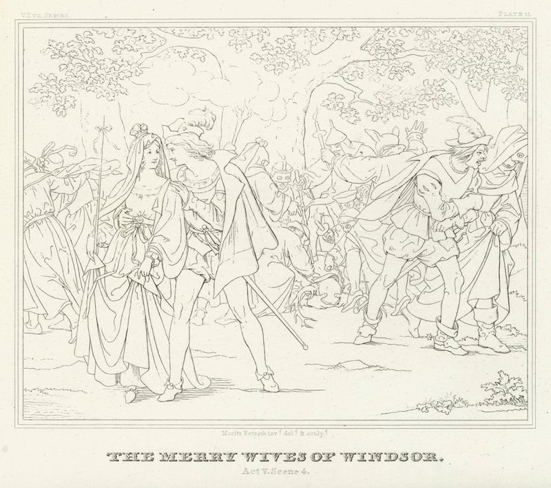 The Merry Wives of Windsor, Act V, Scene 4 by Friedrich August Moritz Retzsch