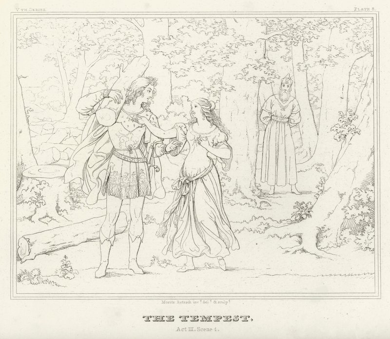 The Tempest, Act III, Scene 1 by Friedrich August Moritz Retzsch