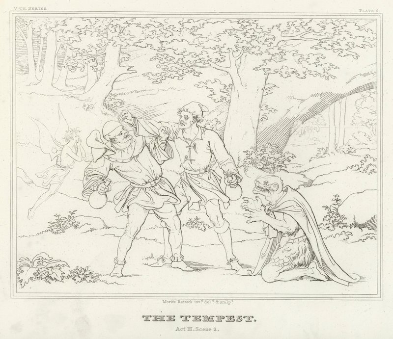 The Tempest, Act III, Scene 2 by Friedrich August Moritz Retzsch