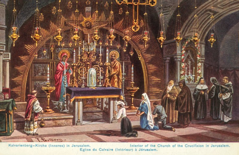 Altar of the Crucifixion, Church of the Holy Sepulchre, Jerusalem by Friedrich Perlberg