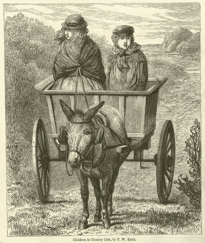 Children in Donkey Cart by Friedrich Wilhelm Keyl