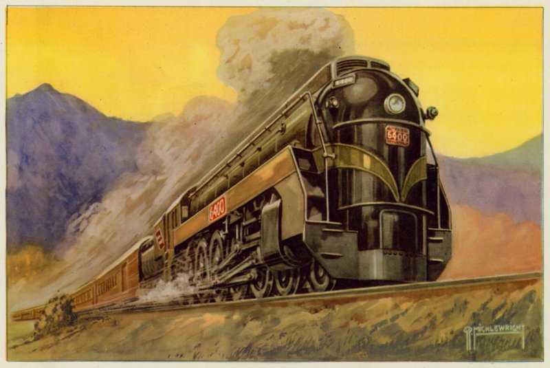 Canadian National Railway, Express Streamlined Locomotive No 6400, 4-8-4 by G.P. Micklewright