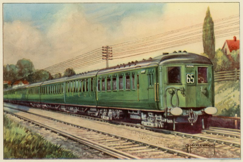 The Southern Railway, Electric Express from London Bridge to Eastbourne by G.P. Micklewright