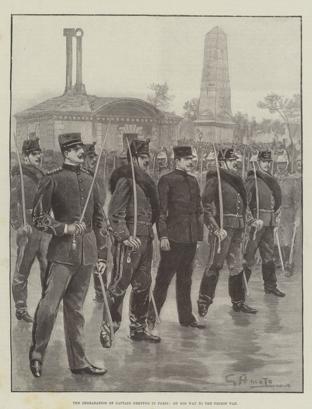 The Degradation of Captain Dreyfus in Paris, on His Way to the Prison Van by G.S. Amato