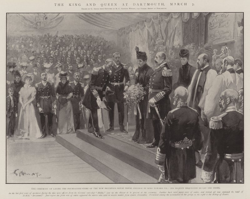 The King and Queen at Dartmouth, 7 March by G.S. Amato