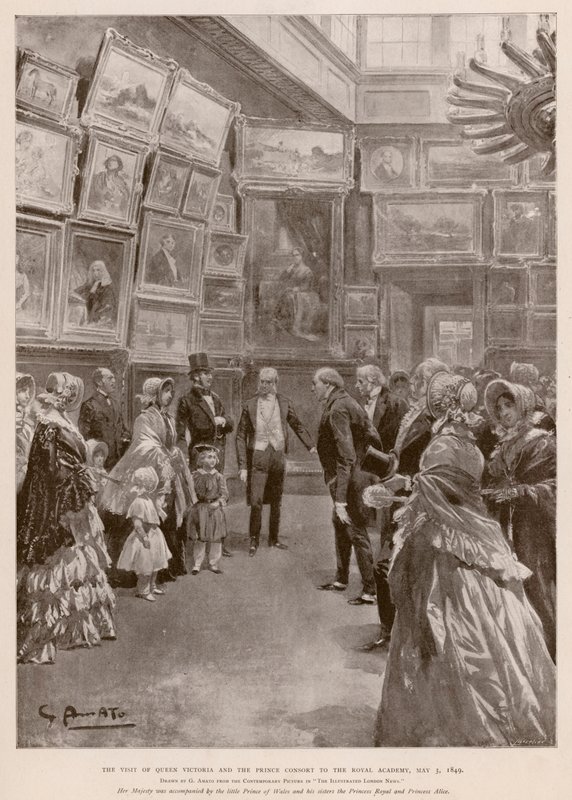Visit of Queen Victoria and Albert, Prince Consort to the Royal Academy, London, 3 May 1849 by G.S. (after) Amato
