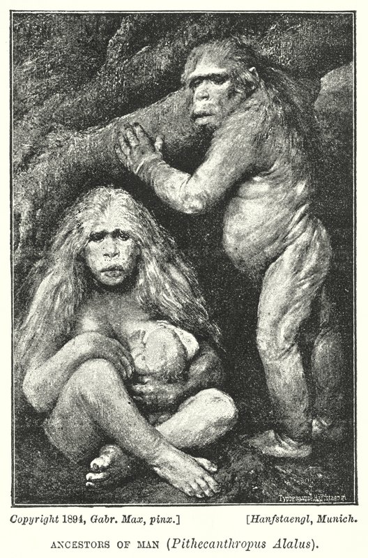 Ancestors of Man, Pithecanthropus Alalus by Gabriel Max
