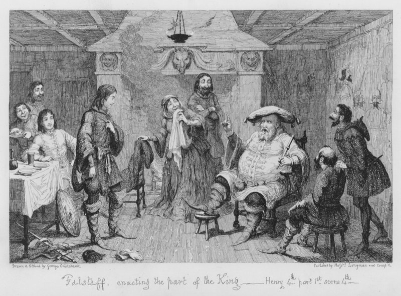 Falstaff Enacting the Part of the King by George Cruikshank